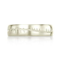 Ogham 6mm Oval Court Ring in 9ct White Gold by Sheila Fleet Jewellery