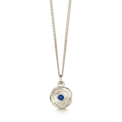 Lunar Sapphire Petite Pendant in 9ct White Gold by Sheila Fleet Jewellery