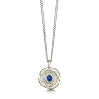 Lunar Sapphire Small Pendant in 9ct White Gold by Sheila Fleet Jewellery