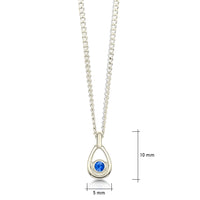 Arctic Stream Sapphire Petite Droplet Pendant in 9ct White Gold by Sheila Fleet Jewellery
