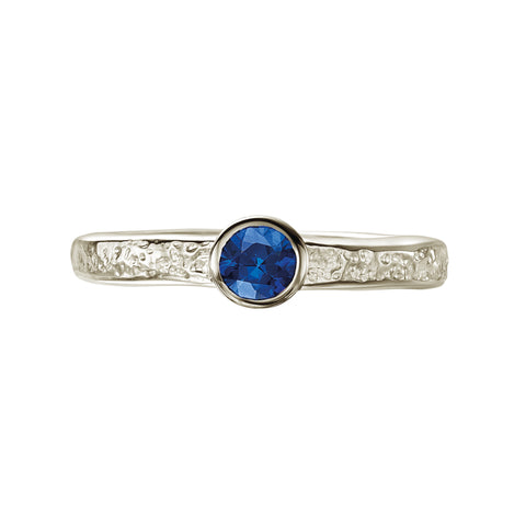 Matrix Sapphire Ring in 9ct White Gold by Sheila Fleet Jewellery