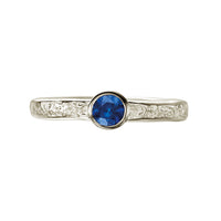 Matrix Sapphire Ring in 9ct White Gold by Sheila Fleet Jewellery