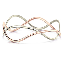 Tidal 2-part Bangle in 9ct White & Rose Gold by Sheila Fleet Jewellery