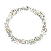 Seasons Gold Leaves Bracelet in 9ct White, Yellow & Rose Gold by Sheila Fleet Jewellery