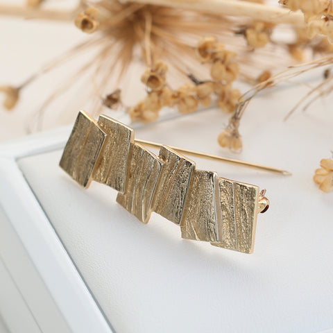 Flagstone Brooch in 9ct Yellow Gold by Sheila Fleet Jewellery