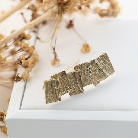 Flagstone Brooch in 9ct Yellow Gold by Sheila Fleet Jewellery