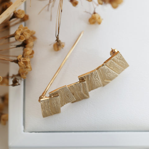 Flagstone Brooch in 9ct Yellow Gold by Sheila Fleet Jewellery