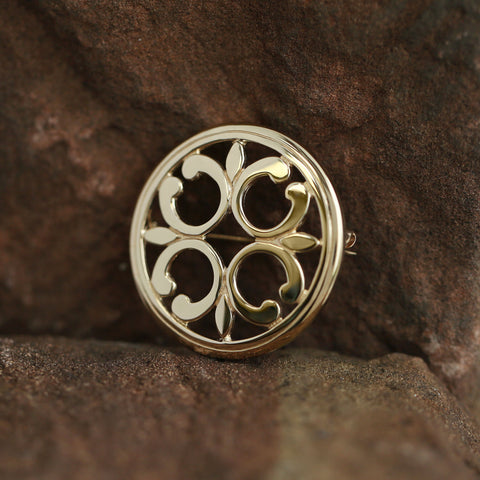 Cathedral ‘St Magnus II’ Brooch in 9ct Yellow Gold by Sheila Fleet Jewellery
