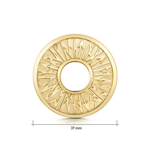Runic Brooch in 9ct Yellow Gold by Sheila Fleeet Jewellery