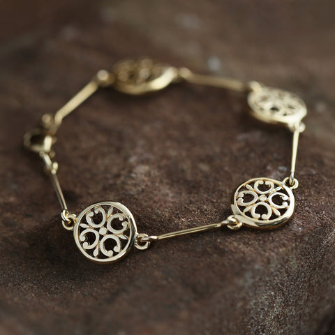 Cathedral ‘St Magnus II’ 4-link Bracelet in 9ct Yellow Gold by Sheila Fleet Jewellery