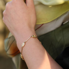 Castle 6-link Bracelet in 9ct Yellow Gold by Sheila Fleet Jewellery