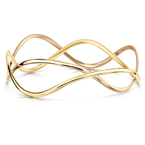 Tidal 2-part Bangle in 9ct Yellow Gold by Sheila Fleet Jewellery
