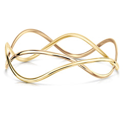 Tidal 2-part Bangle in 9ct Yellow Gold by Sheila Fleet Jewellery
