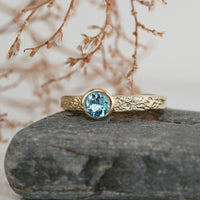 Matrix 4.75mm Blue Topaz Ring in 9ct Yellow Gold by Sheila Fleet Jewellery