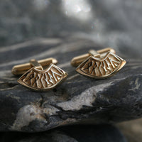 Runic Small Cufflinks in 9ct Yellow Gold by Sheila Fleet Jewellery