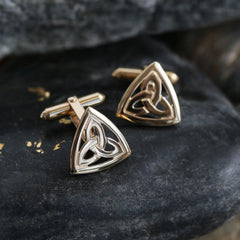 Book of Kells Trinity Knot Cufflinks in 9ct Yellow Gold by Sheila Fleet Jewellery