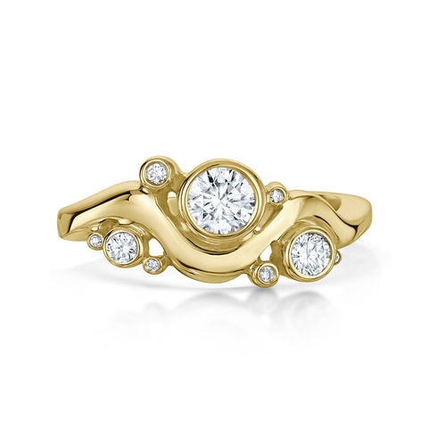 Cosmos Galaxy 9-diamond Ring in 9ct Yellow Gold by Sheila Fleet Jewellery