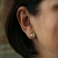 Lunar Diamond Petite Stud Earrings in 9ct Yellow Gold by Sheila Fleet Jewellery