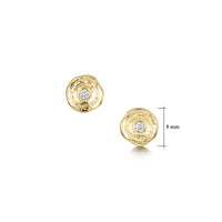 Lunar Diamond Petite Stud Earrings in 9ct Yellow Gold by Sheila Fleet Jewellery