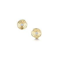 Lunar Diamond Petite Stud Earrings in 9ct Yellow Gold by Sheila Fleet Jewellery