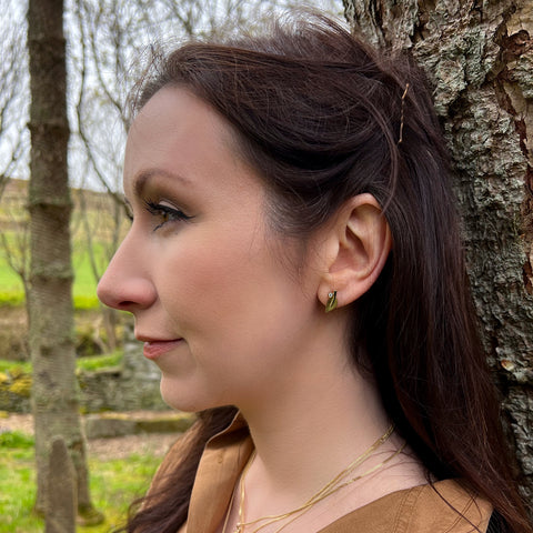 Rowan Small Stud Diamond Earrings in 9ct Yellow Gold by Sheila Fleet Jewellery