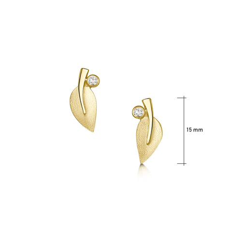 Rowan Small Stud Diamond Earrings in 9ct Yellow Gold by Sheila Fleet Jewellery