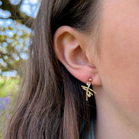 Morning Dew Small Drop Diamond Earrings in 9ct Yellow Gold by Sheila Fleet Jewellery