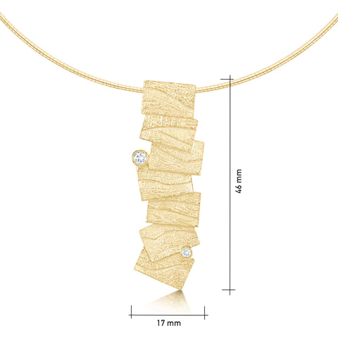 Flagstone Diamond Dress Necklace in 9ct Yellow Gold by Sheila Fleet Jewellery
