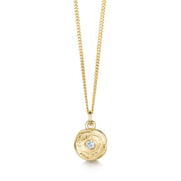 Lunar Diamond Petite Pendant in 9ct Yellow Gold by Sheila Fleet Jewellery