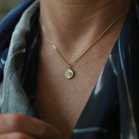 Lunar Diamond Petite Pendant in 9ct Yellow Gold by Sheila Fleet Jewellery