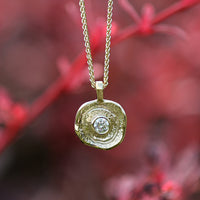Lunar Diamond Small Pendant in 9ct Yellow Gold by Sheila Fleet Jewellery