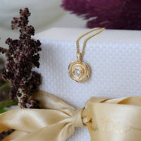 Lunar Diamond Small Pendant in 9ct Yellow Gold by Sheila Fleet Jewellery