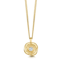 Lunar Diamond Small Pendant in 9ct Yellow Gold by Sheila Fleet Jewellery