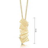 Flagstone Diamond Pendant Necklace in 9ct Yellow Gold