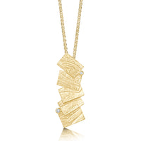 Flagstone Diamond Pendant Necklace in 9ct Yellow Gold by Sheila Fleet Jewellery