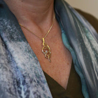 Tidal Dress Diamond Pendant in 9ct Yellow Gold by Sheila Fleet Jewellery