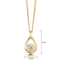 Arctic Stream Diamond Droplet Pendant in 9ct Yellow Gold by Sheila Fleet Jewellery