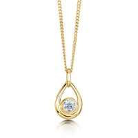Arctic Stream Diamond Droplet Pendant in 9ct Yellow Gold by Sheila Fleet Jewellery