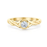 Celtic Twist 0.25ct Diamond Solitaire Ring in 9ct Yellow Gold by Sheila Fleet Jewellery