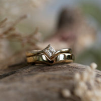 Princess Solitaire 0.25ct Diamond Ring Set in 9ct Yellow Gold by Sheila Fleet Jewellery