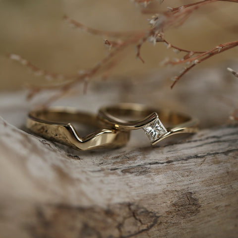 Princess Solitaire 0.25ct Diamond Ring Set in 9ct Yellow Gold by Sheila Fleet Jewellery