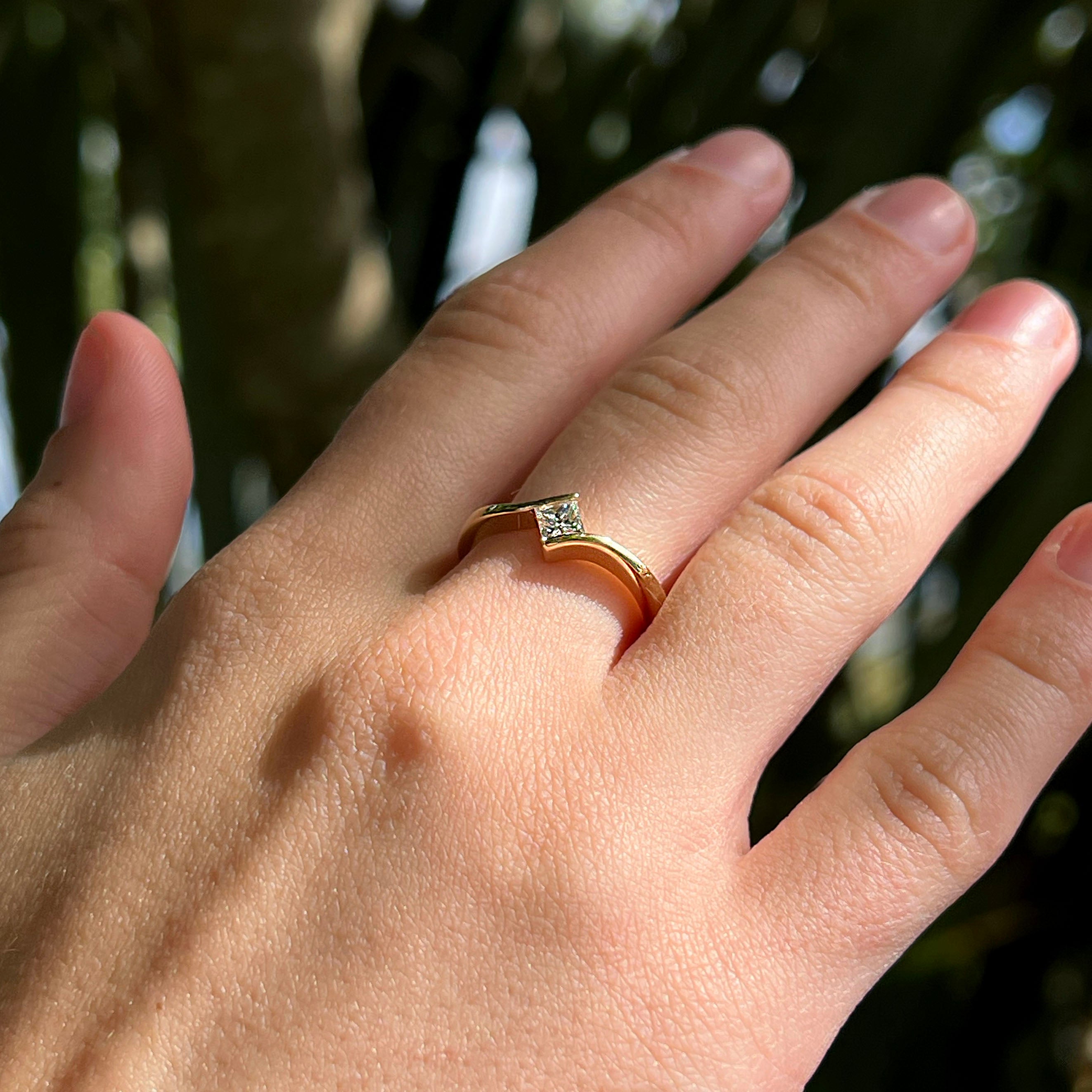 Princess Solitaire Diamond Ring in 9ct Yellow Gold