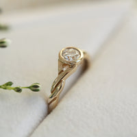 Celtic Twist 0.40ct Diamond Solitaire Ring in 9ct Yellow Gold by Sheila Fleet Jewellery
