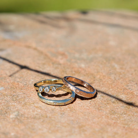 Matrix Diamond Trilogy Ring in 9ct Yellow Gold