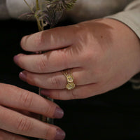 Primula Scotica 2-flower Diamond Ring in 9ct Yellow Gold by Sheila Fleet Jewellery
