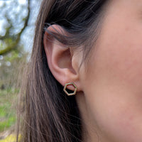 Honeycomb Petite Stud Earrings in 9ct Yellow Gold by Sheila Fleet Jewellery