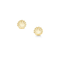 Scallop Stud Earrings in 9ct Yellow Gold by Sheila Fleet Jewellery