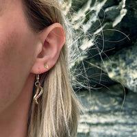 Tidal Small Single Hoop Earrings in 9ct Yellow Gold by Sheila Fleet Jewellery