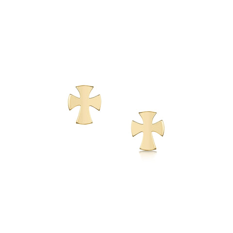 Cross of the Kirk Small Stud Earrings in 9ct Yellow Gold by Sheila Fleet Jewellery