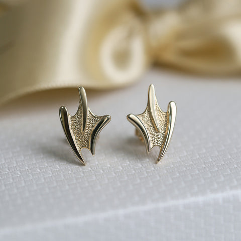 Sea Motion Small Stud Earrings in 9ct Yellow Gold by Sheila Fleet Jewellery